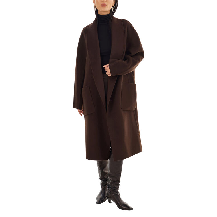 Thara Shawl Collar Wool Coat image number null