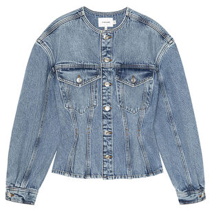The Nipped Collarless Denim Jacket