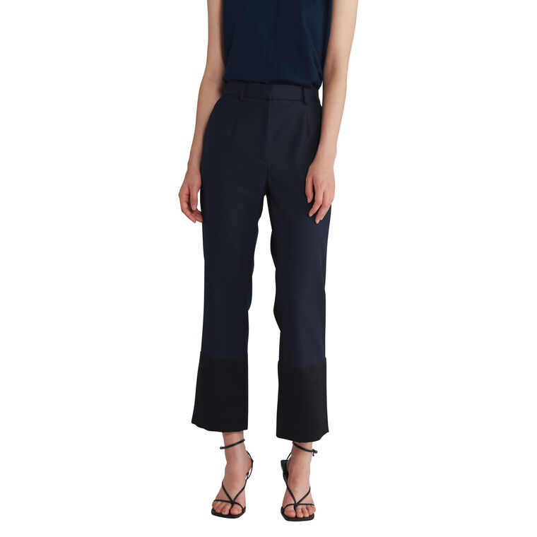 Tuxedo Cropped Cuff Trouser image number null