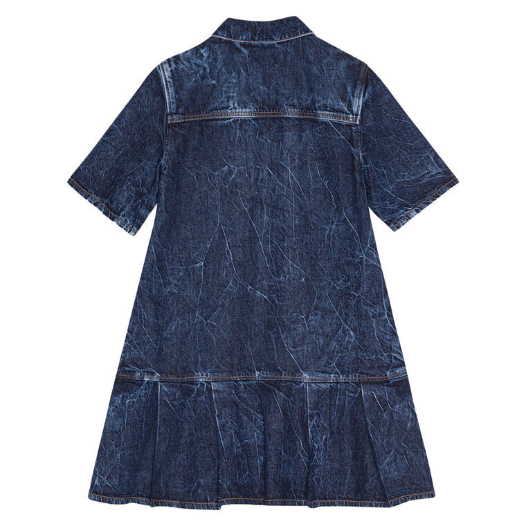 Crinkled Denim Future Mini Dress image number null