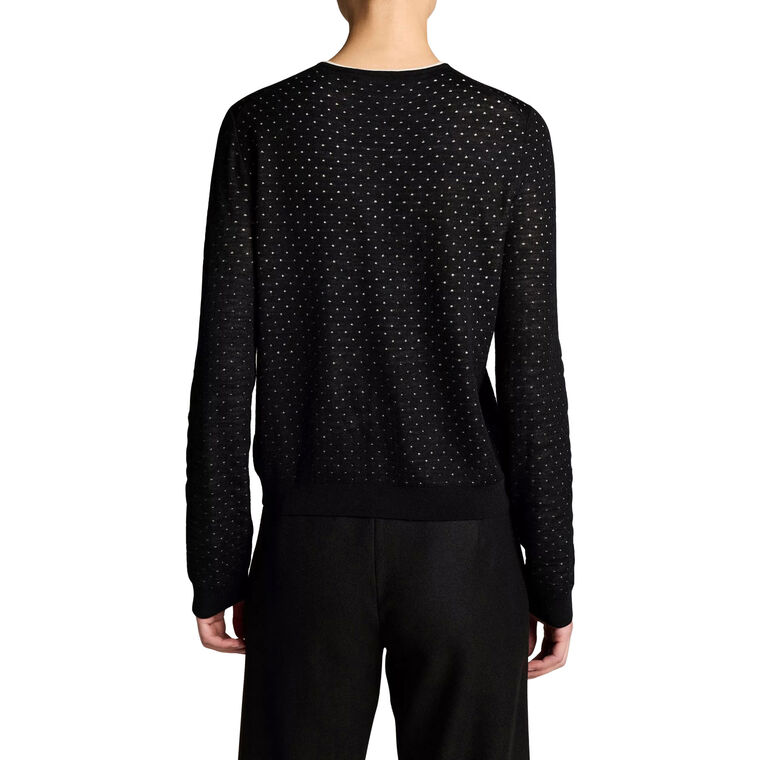 Dot Motif Crew Neck Cardigan image number null