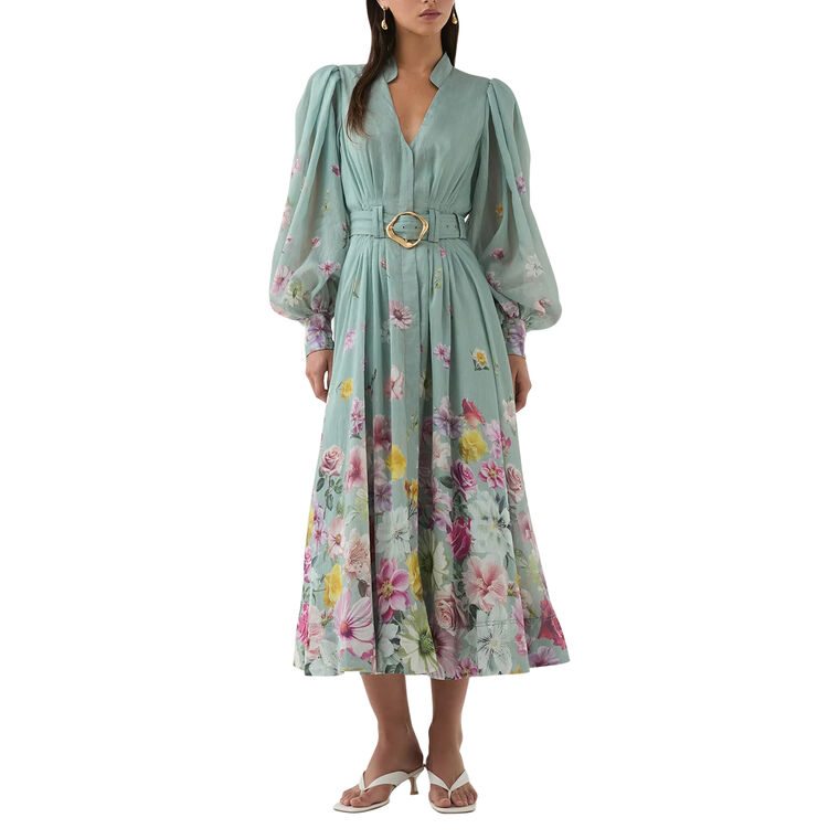 Fleur Belted Midi Shirtdress image number null