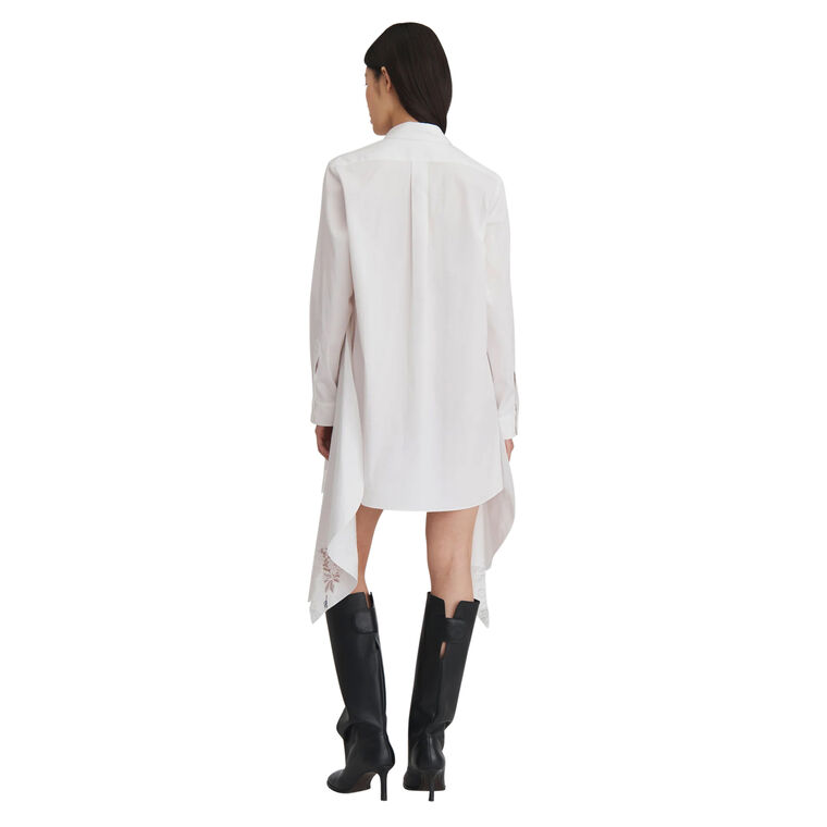 Lace Cascade Front Long Sleeve Shirtdress image number null
