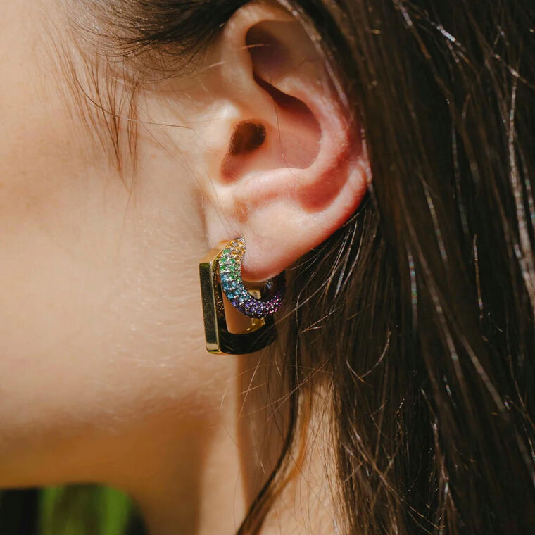 Tina Mini Pave Rainbow Earring image number null