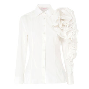 Long Sleeve Button Down Rosette Shirt