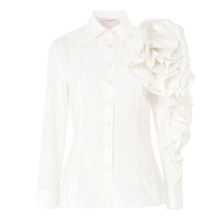 Long Sleeve Button Down Rosette Shirt image number null