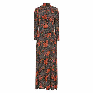 Koa Jersey Ruched Front Turtleneck Dress