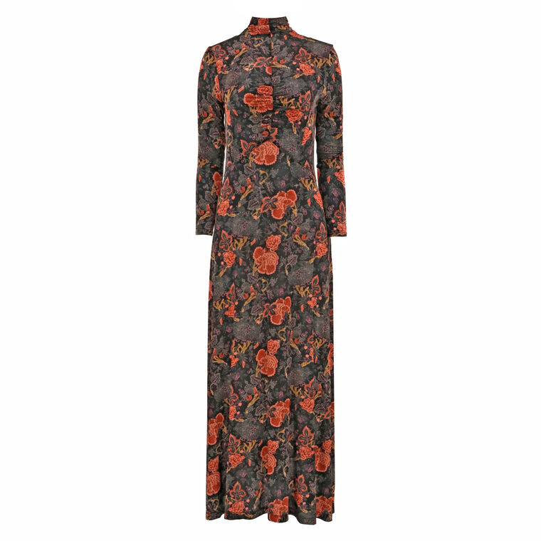 Koa Jersey Ruched Front Turtleneck Dress image number null