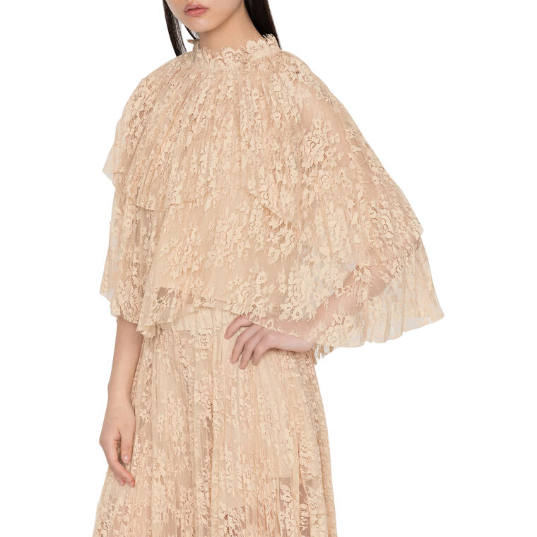 Sharleen 3/4 Sleeve Lace Cape-Style Top image number null