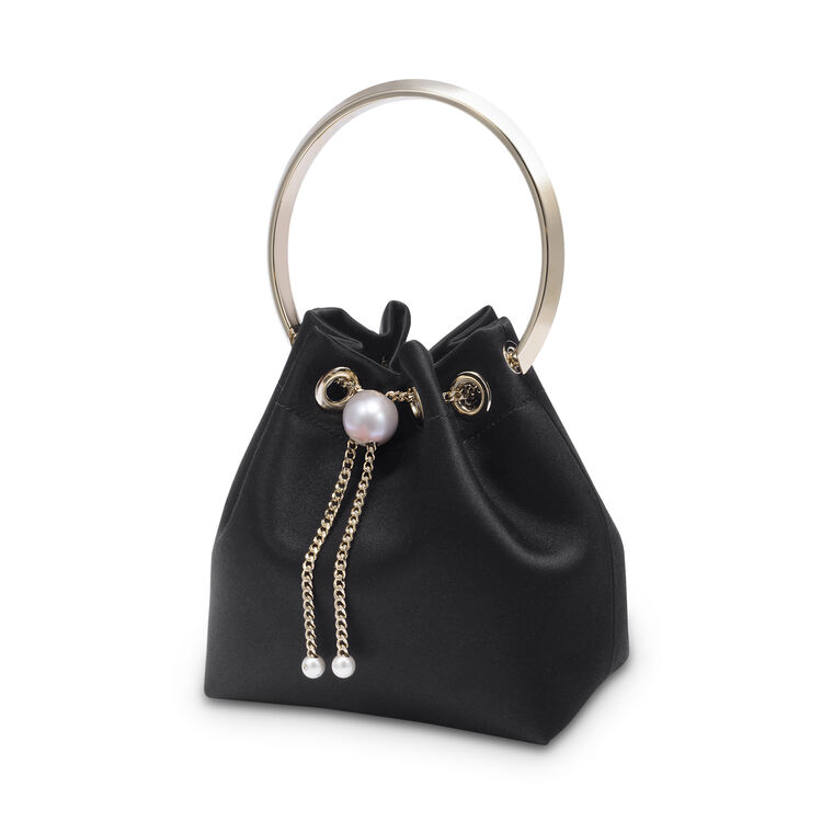 Satin Bon Bon Bag With Metal Handle image number null