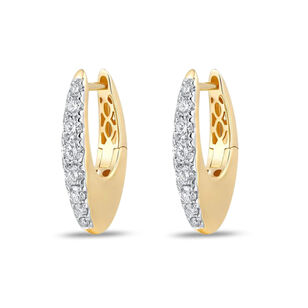 Bold Gold Small Diamond Oval Hoops