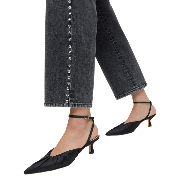 Rio Satin Slingback Kitten Heel image number null