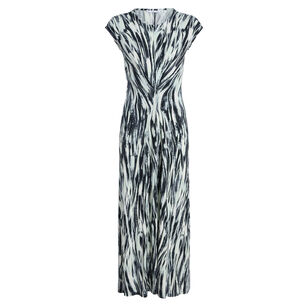 Miranda Cap Sleeve Midi Dress In Printed Jersey