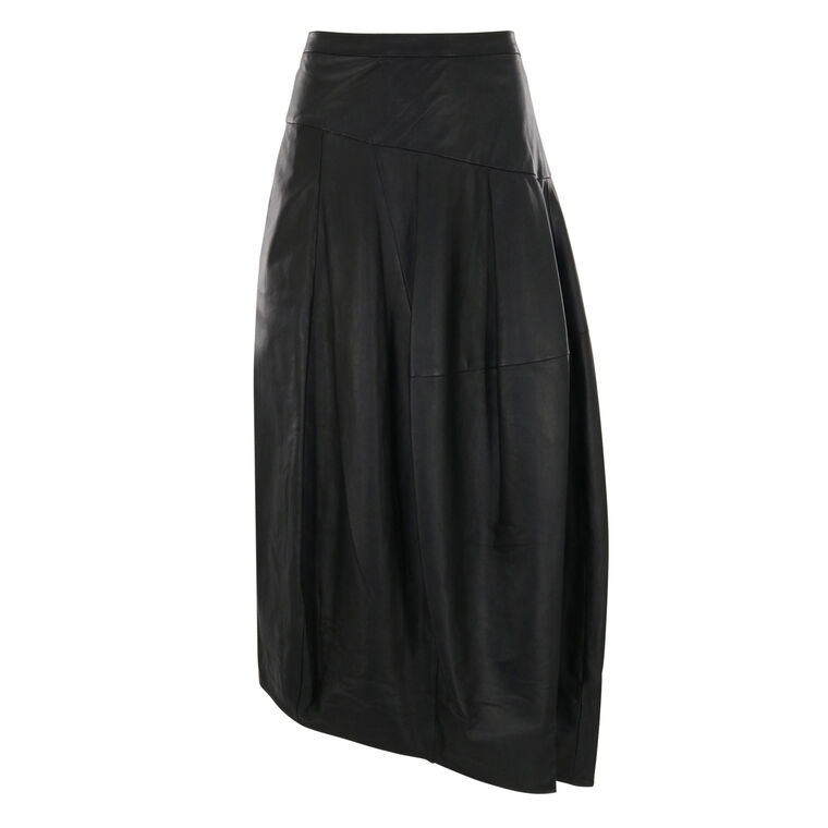 Leather Asymmetrical Balloon Skirt image number null