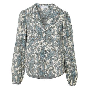 Farah Long Sleeve V-Neck Blouse