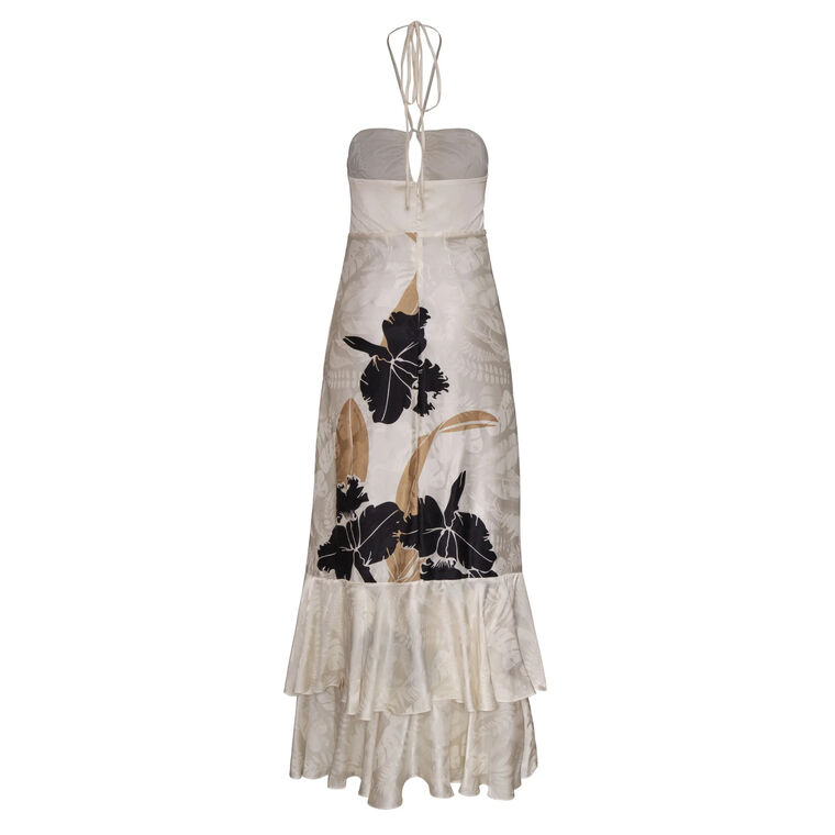 Sevillana Sleeveless Silk Jacquard Maxi Dress image number null