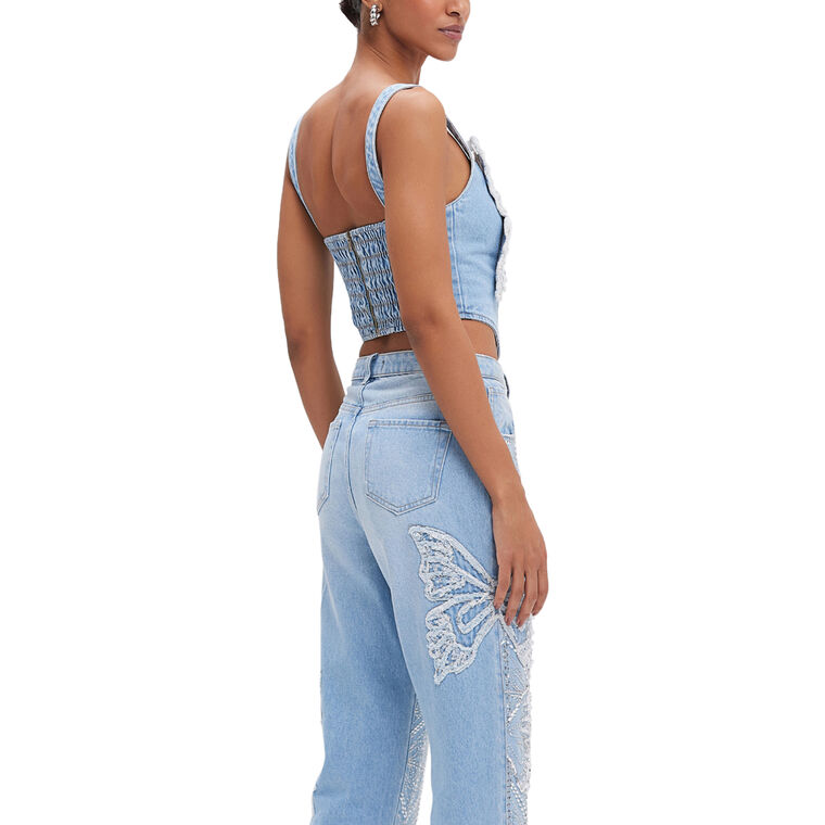 Butterfly Denim Top image number null