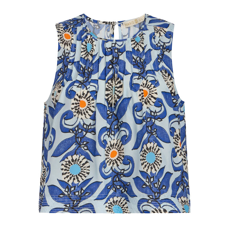 Letta Sleeveless Pleated Tank Top image number null