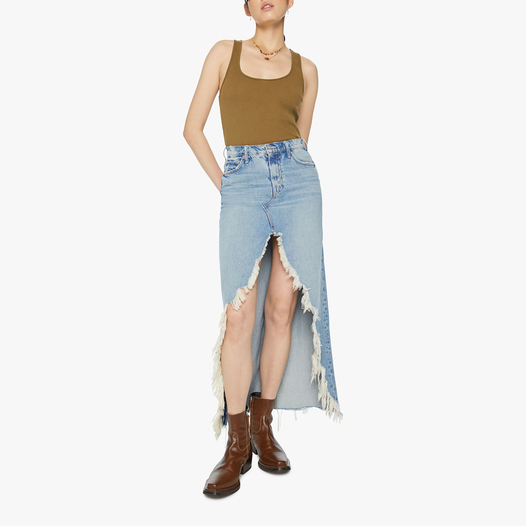 スカート Mother Long skirt The Ditcher Maxi Super Fray Mother Long skirt The Ditcher Maxi Super Fray | TheDoubleF