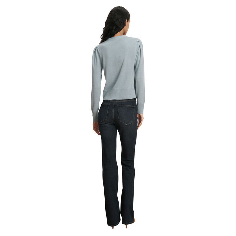 Solene V-Neck Ribbed Hem Cashmere Cardigan image number null