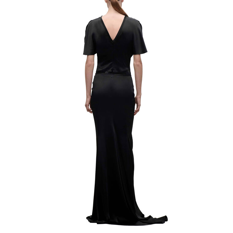 Isabella Crepe Back Satin Skirt image number null