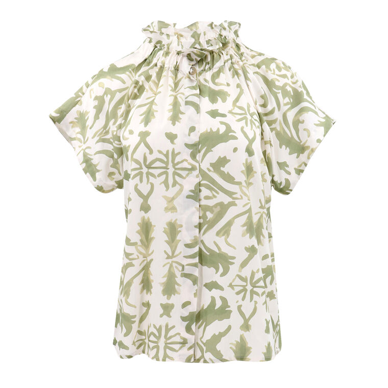 Jenny Tile-Print Cotton Shirt image number null