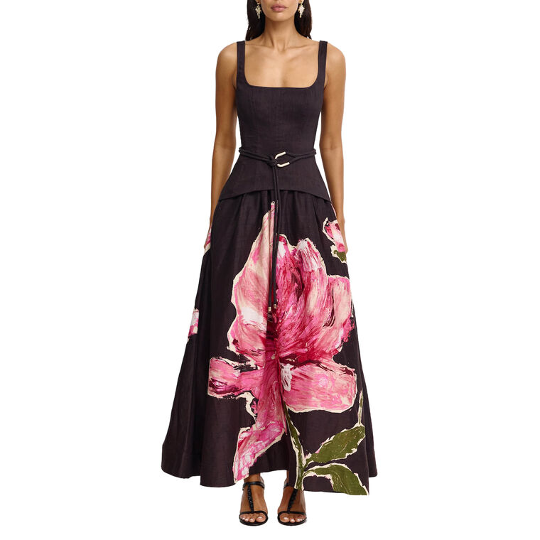 Actionhill Sleeveless Belted Maxi Dress image number null