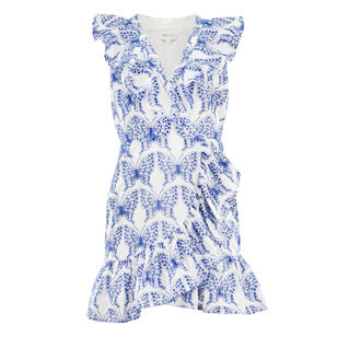 Novi Butterfly Eyelet Sleeveless Mini Wrap Dress