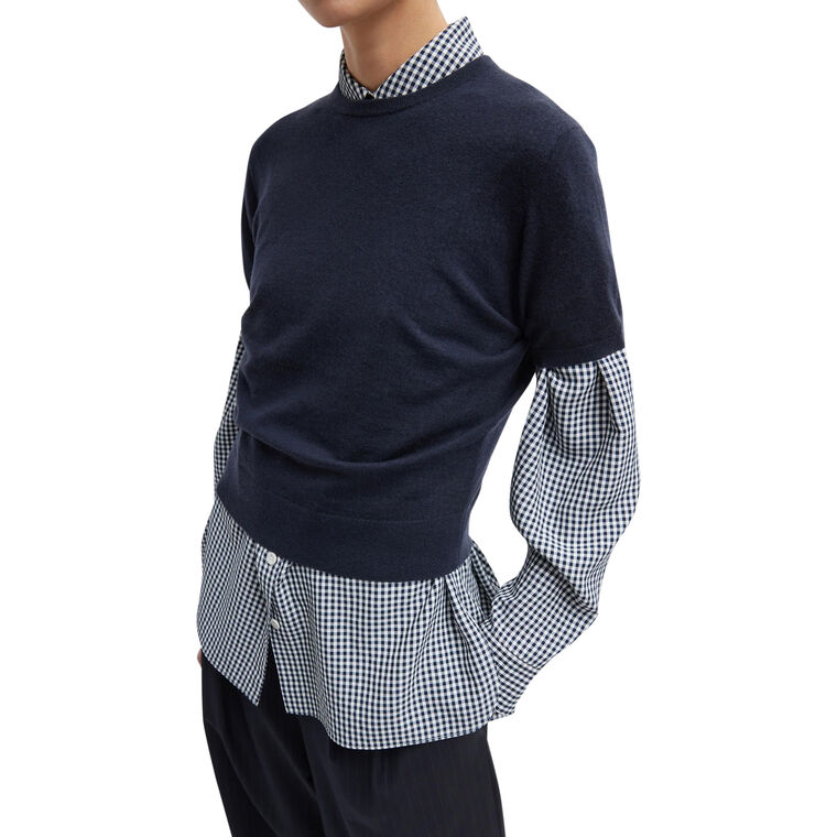 Skinlike Mercerized Wool Shruken Tee image number null