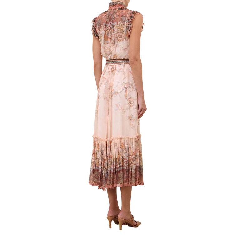 Alchemy Short Sleeve Flutter Midi Dress image number null