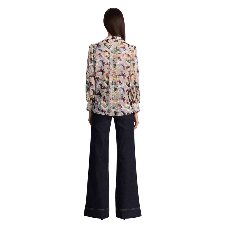Sheila Blouson Sleeve Henley Blouse image number null