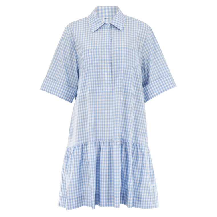 Criss Short Sleeve Collared Mini Dress image number null
