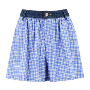 Madalyn Checked Cotton-Blend High-Rise Shorts