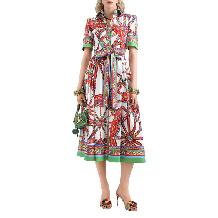 Short Sleeve Button Down Dress With Belt image number null