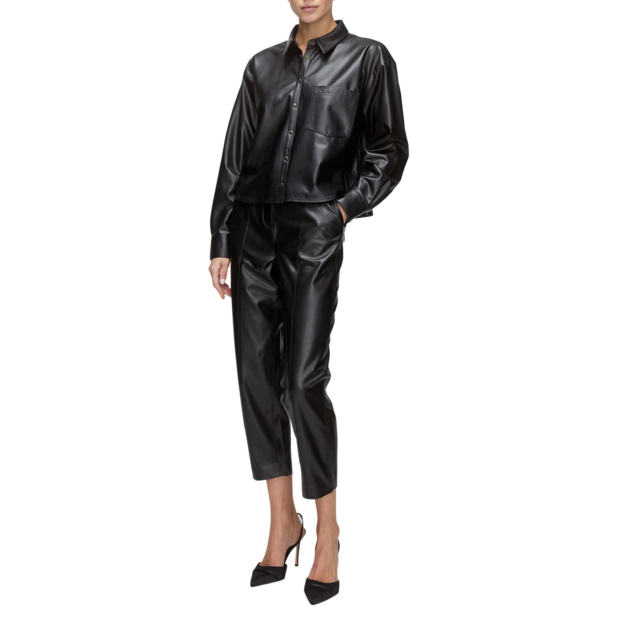 【在庫あり】 Aderes Shirt Leather Vegan トップス