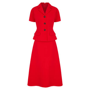 Alexina Short Sleeve Single Wool Crepe Dress