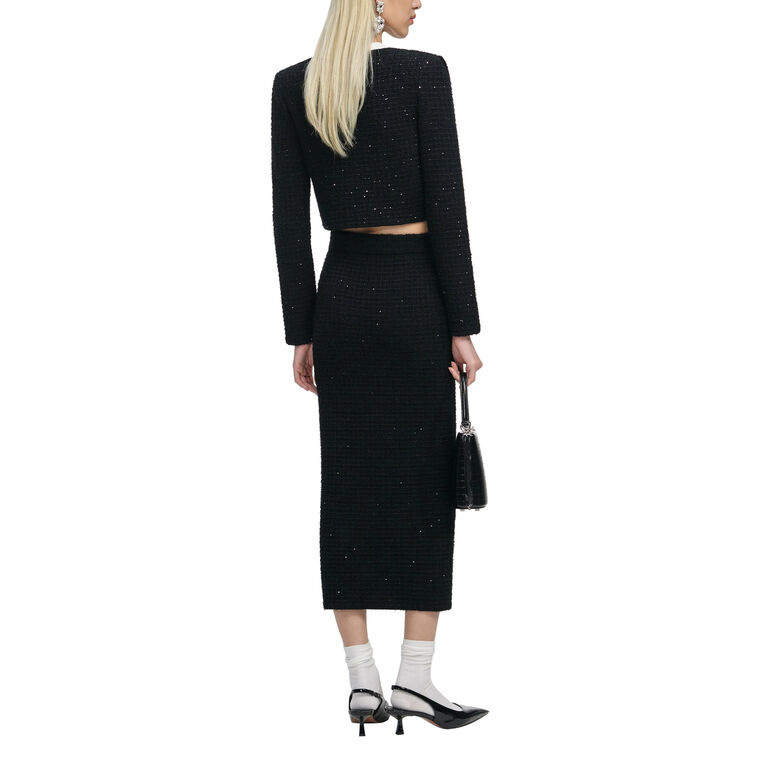 Textured Knit Midi Skirt image number null