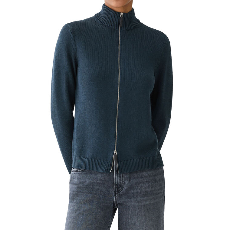 Fitted Cotton-Silk Bomber Jacket image number null