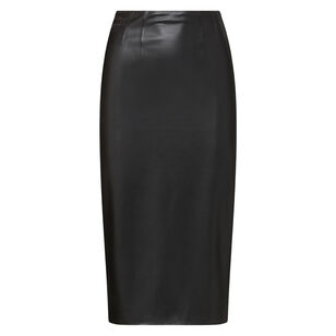 Holmes Vegan Leather Midi Pencil Skirt