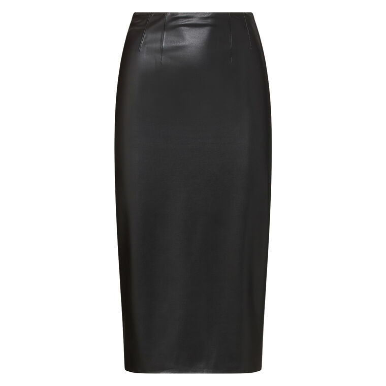 Holmes Vegan Leather Midi Pencil Skirt image number null