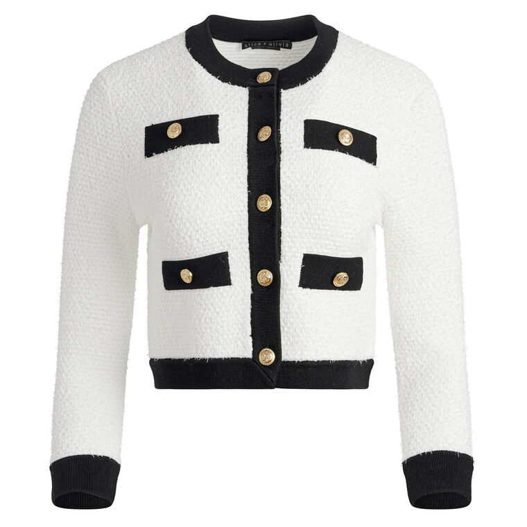 Claira Cropped Button Front Cardigan image number null