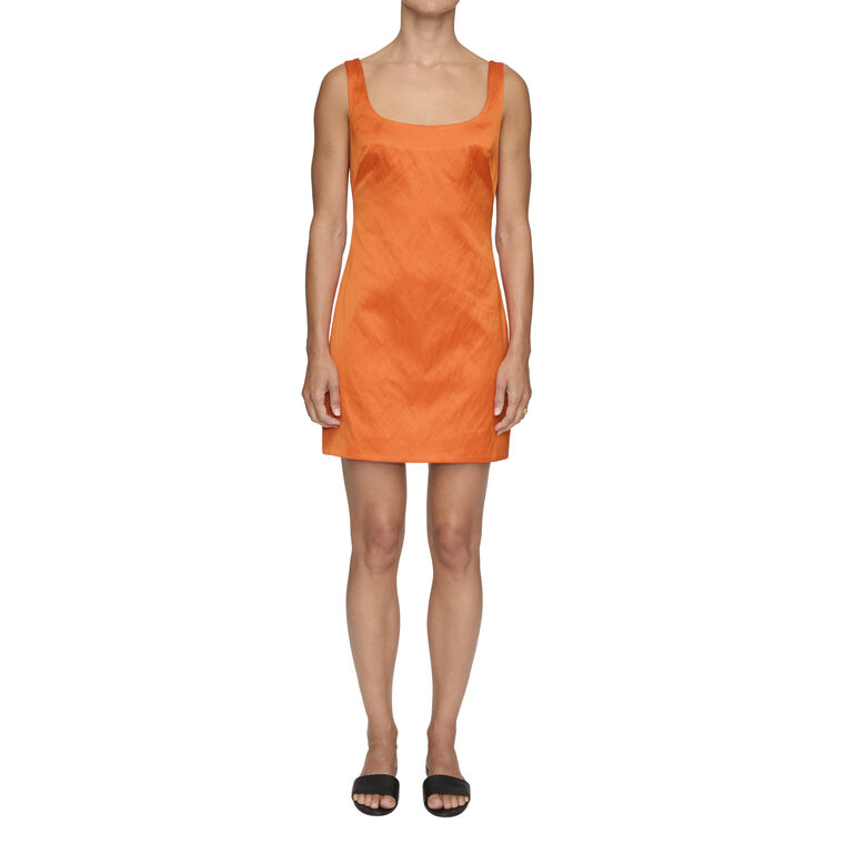 Faye Sleeveless Square Neck Satin Mini Dress image number null
