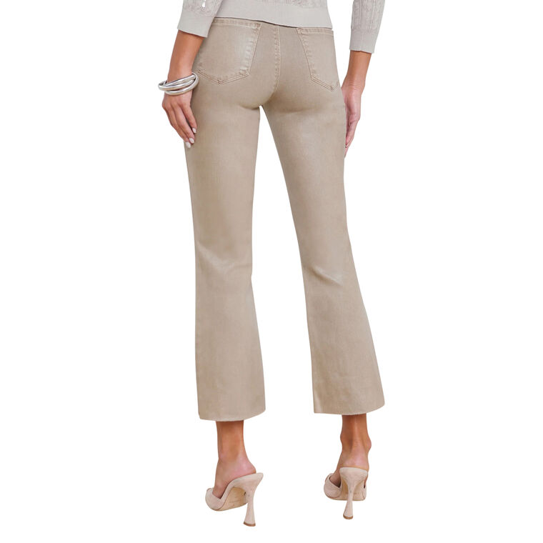 Kendra Coated High Rise Cropped Flare Jean image number null