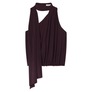 Celeste Sleeveless Silk Top With Scarf