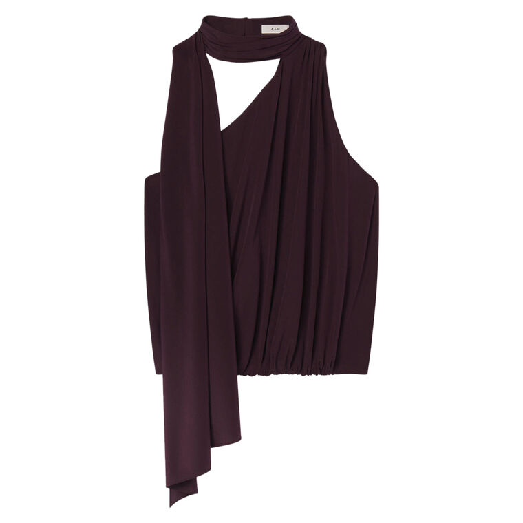 Celeste Sleeveless Silk Top With Scarf image number null