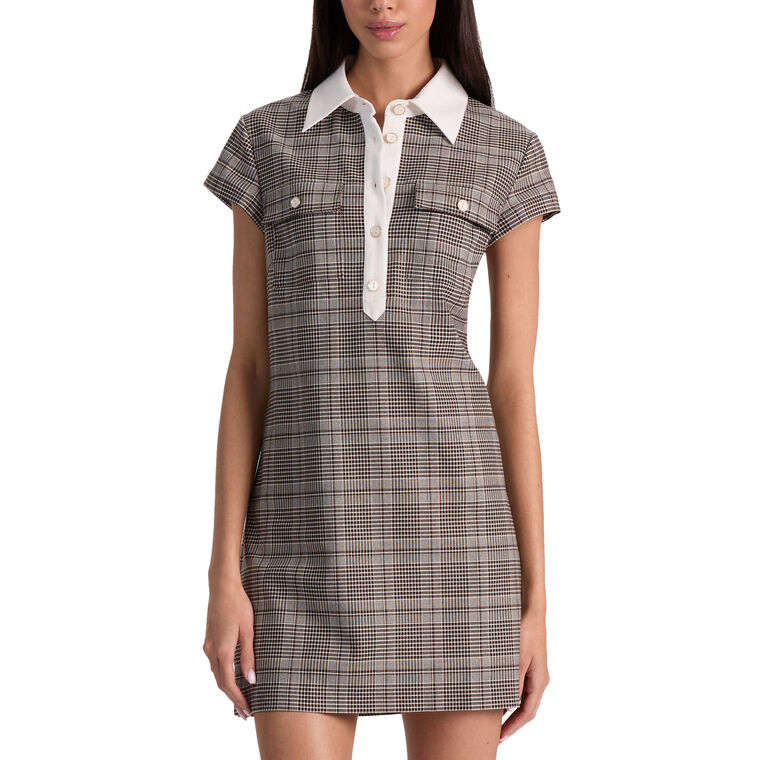 Darby Short Sleeve Collared Patch Pocket Mini Dress image number null