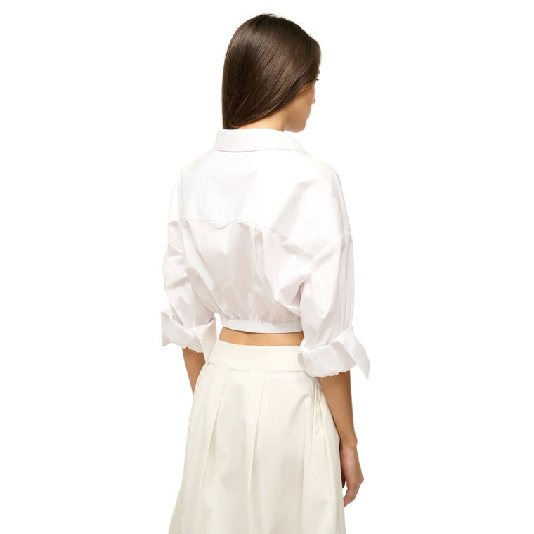 Lisa 3/4 Sleeve Cropped Button-Down Top image number null