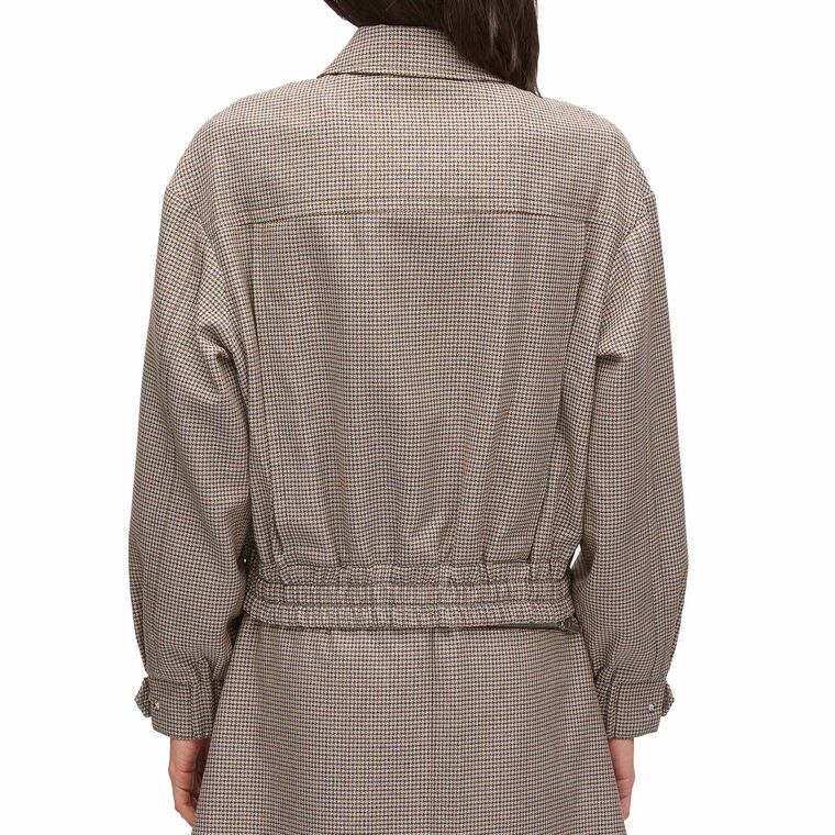 Houndtooth Tweed Harrington Jacket image number null
