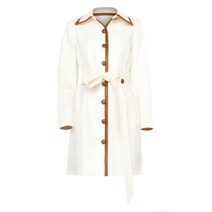 Theo Contrast-Trim Mini Trench Coat