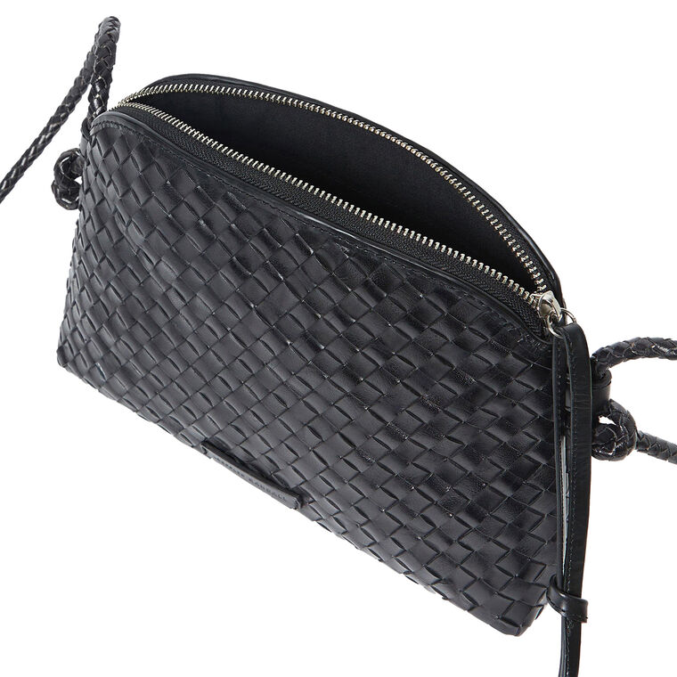 Mallory Woven Leather Crossbody Bag image number null